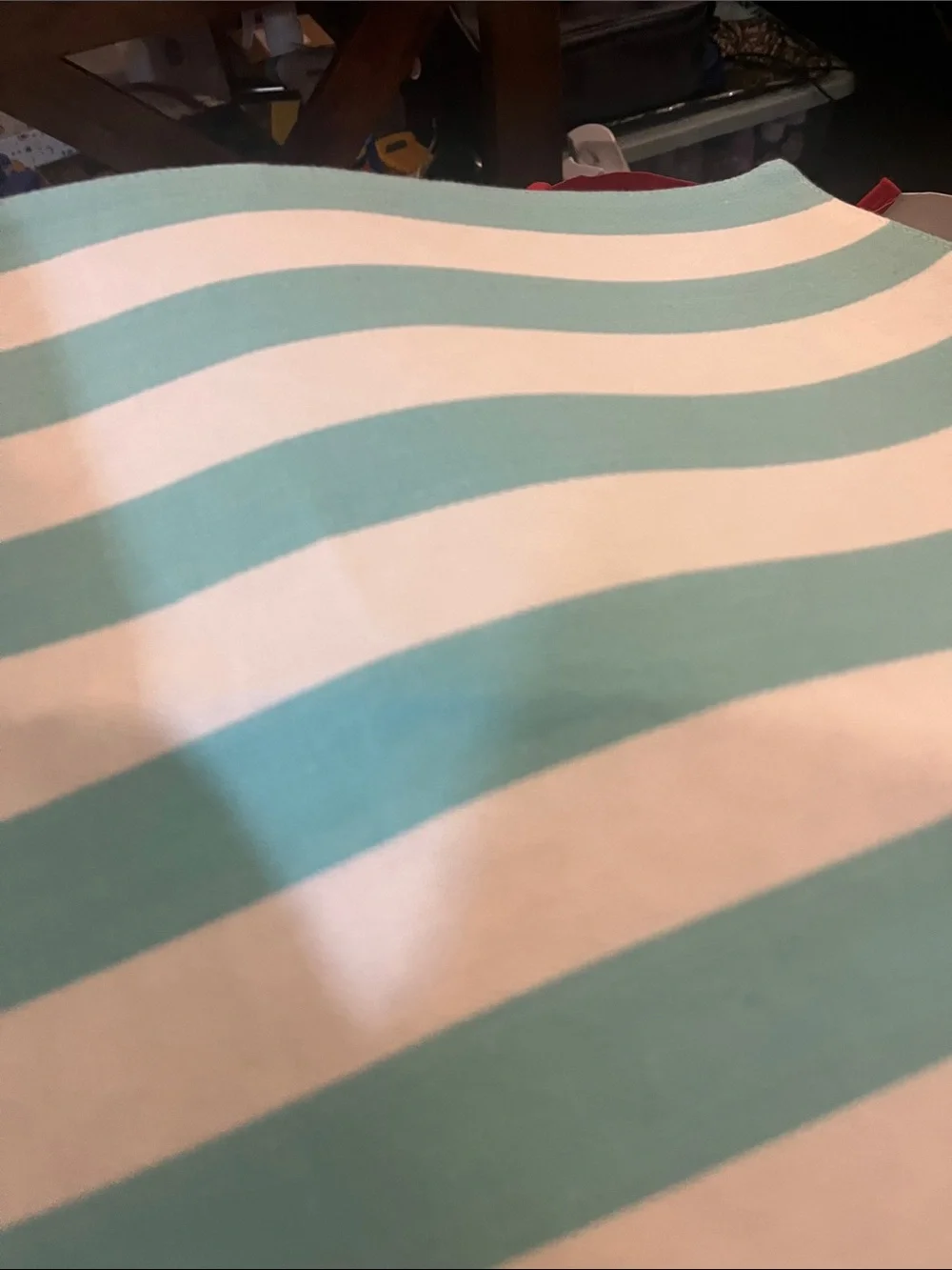 Set of 4 Reversible placemats in Bohemian style Striped Blues and Pattern #277